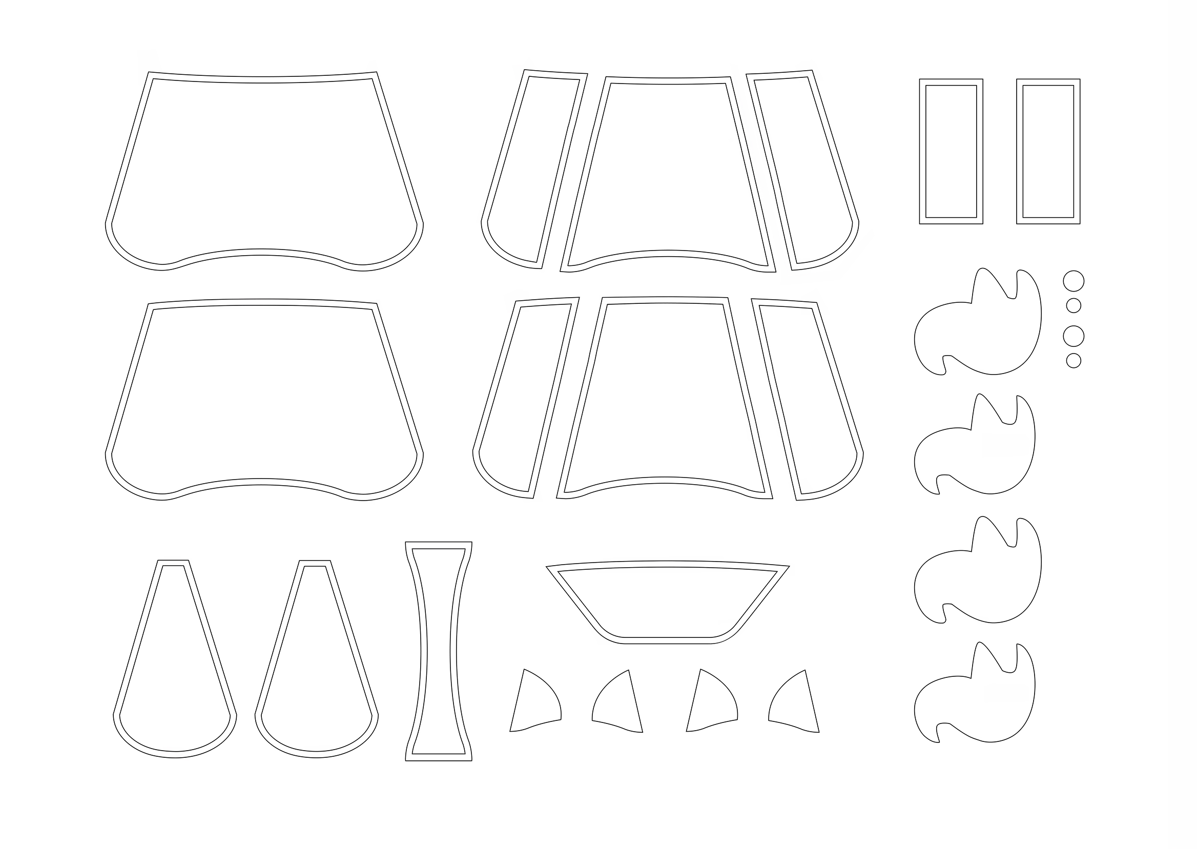Ghostcat Clutch pattern pieces